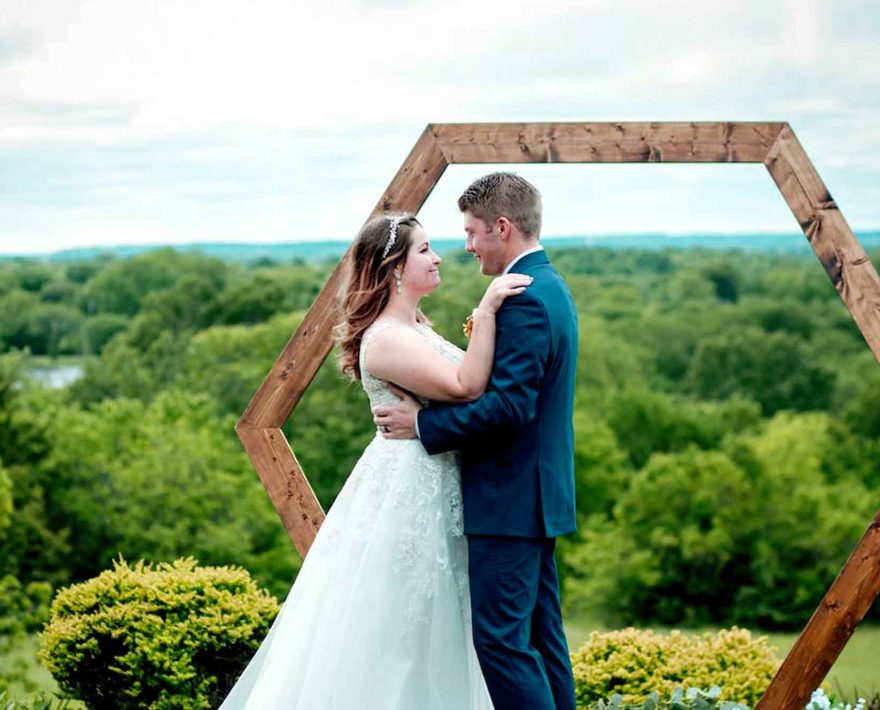 Beautiful backdrop of Kansas wedding ceremony