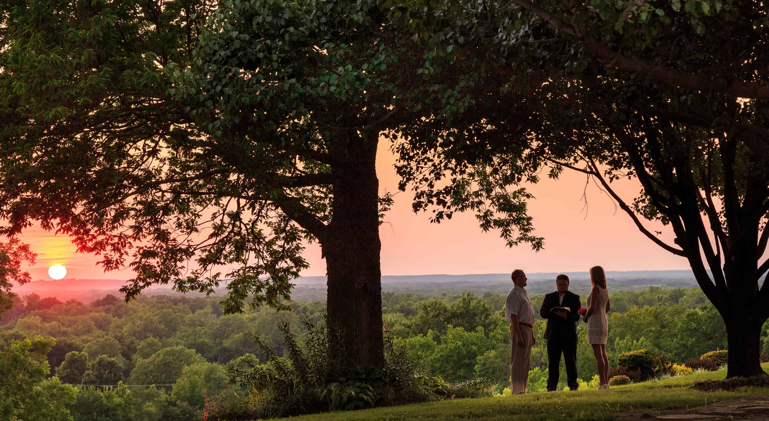 Kansas elopement at sunset