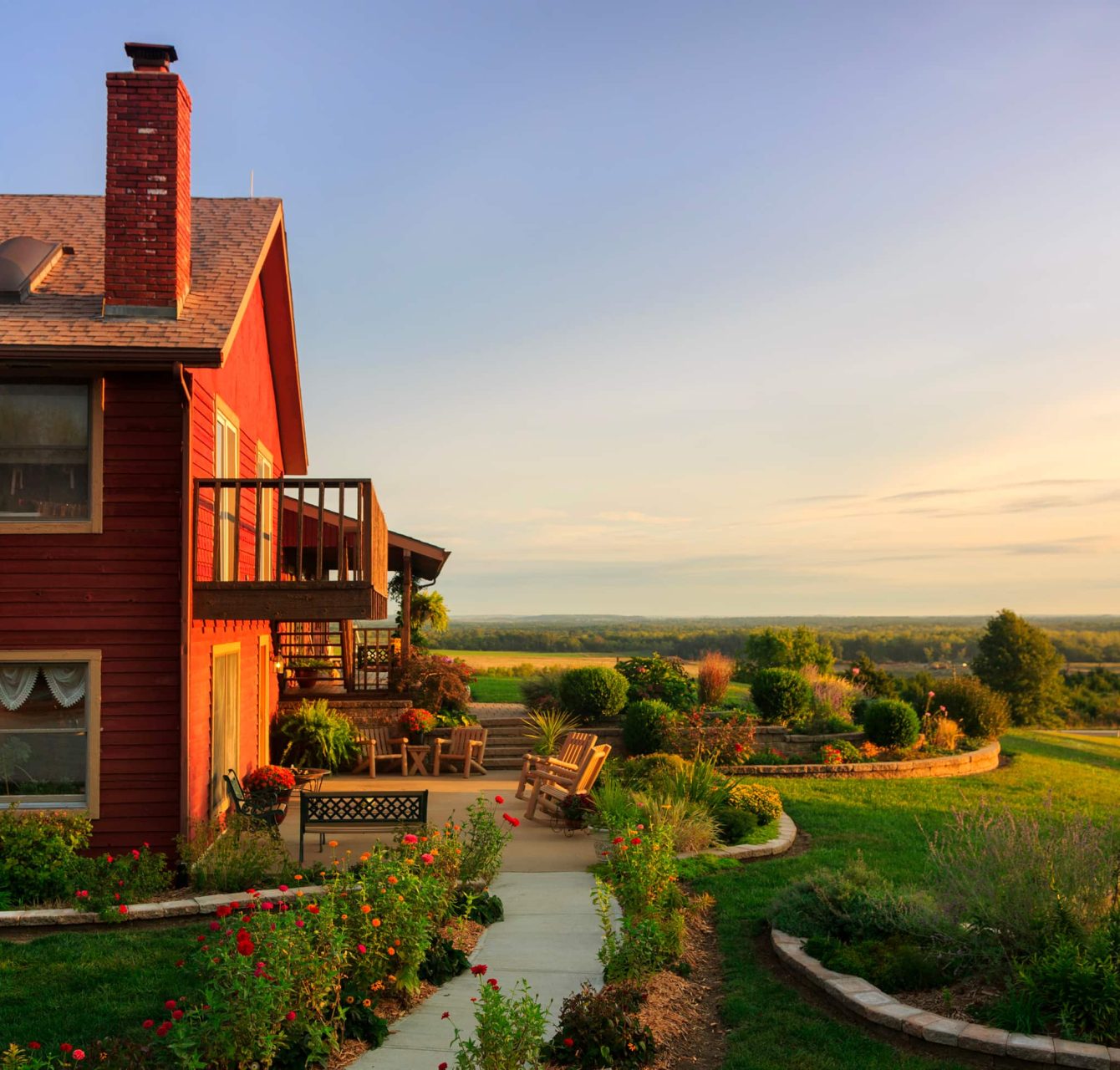 View of the Kansas countryside from the best bed and breakfast in Kansas