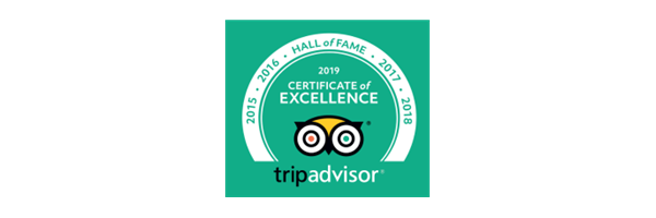 TripAdvisor 2019 Certificate of Excellence Hall of Fame