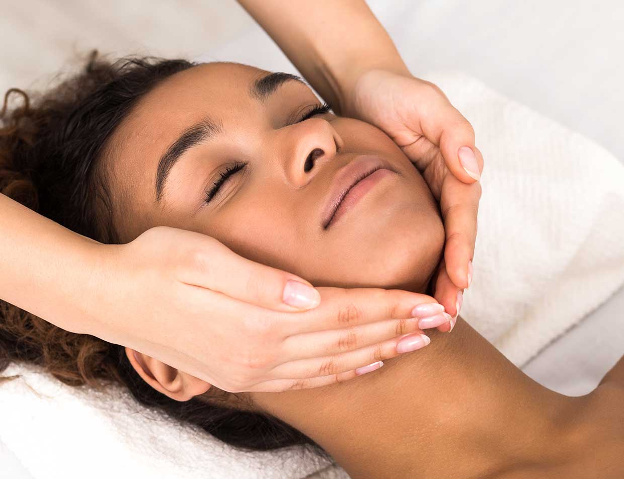 Facial massage at private Kansas spa