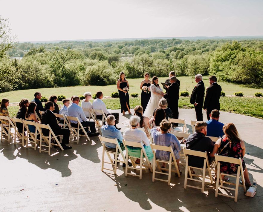 Wedding ceremony on the patio