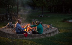 family reunion in Kansas by the fire